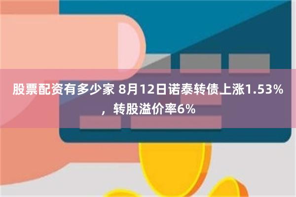 股票配资有多少家 8月12日诺泰转债上涨1.53%，转股溢价率6%