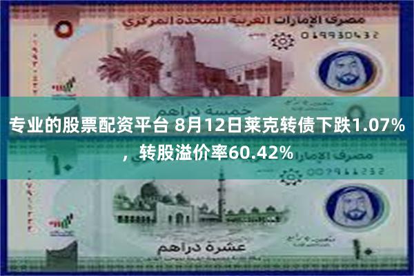 专业的股票配资平台 8月12日莱克转债下跌1.07%，转股溢价率60.42%