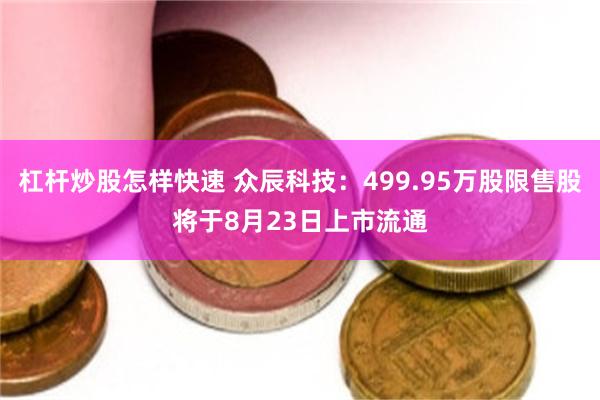 杠杆炒股怎样快速 众辰科技：499.95万股限售股将于8月23日上市流通