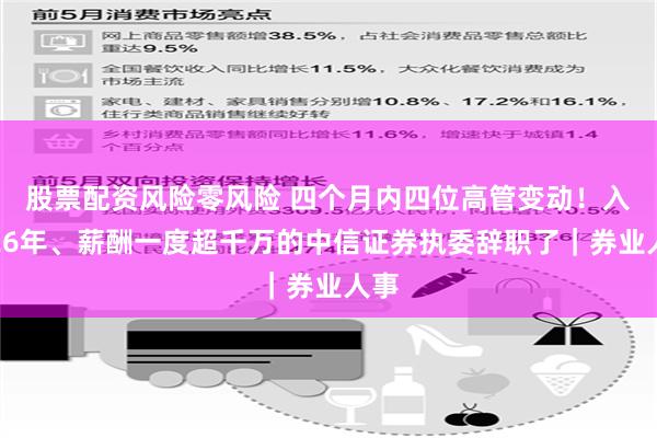 股票配资风险零风险 四个月内四位高管变动！入职26年、薪酬一度超千万的中信证券执委辞职了｜券业人事