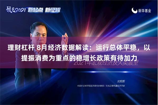 理财杠杆 8月经济数据解读：运行总体平稳，以提振消费为重点的稳增长政策有待加力