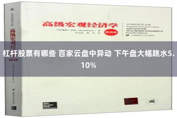杠杆股票有哪些 百家云盘中异动 下午盘大幅跳水5.10%