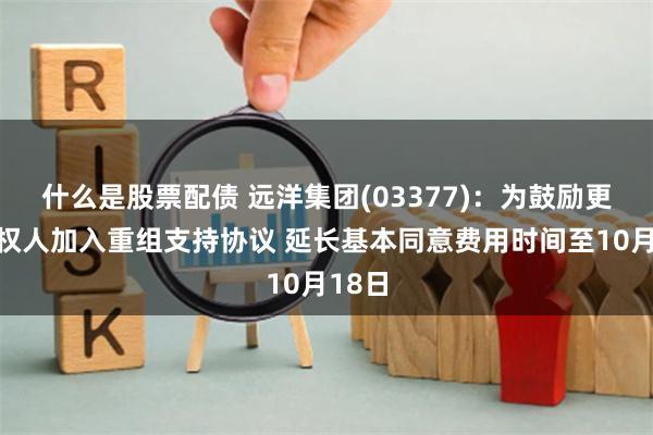 什么是股票配债 远洋集团(03377)：为鼓励更多债权人加入重组支持协议 延长基本同意费用时间至10月18日