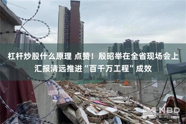 杠杆炒股什么原理 点赞！殷昭举在全省现场会上汇报清远推进“百千万工程”成效