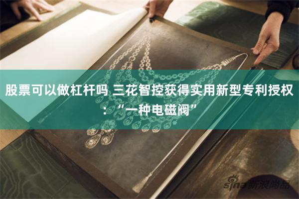 股票可以做杠杆吗 三花智控获得实用新型专利授权：“一种电磁阀”