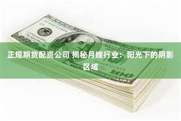 正规期货配资公司 揭秘月嫂行业：阳光下的阴影区域