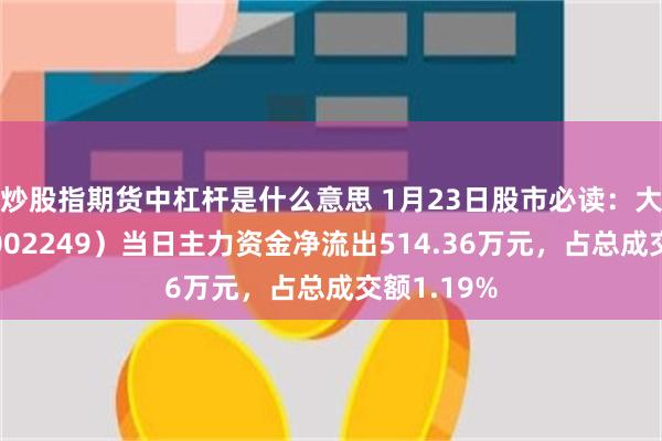炒股指期货中杠杆是什么意思 1月23日股市必读：大洋电机（002249）当日主力资金净流出514.36万元，占总成交额1.19%