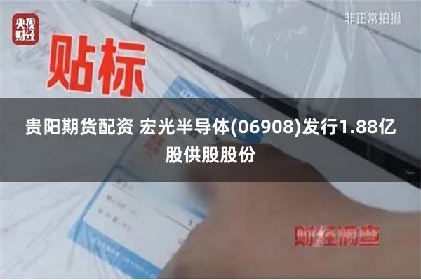 贵阳期货配资 宏光半导体(06908)发行1.88亿股供股股份