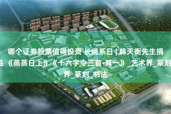 哪个证券股票值得投资 长绳系日 | 韩天衡先生捐赠作品 《蒸蒸日上》《十六字令三首·其一》_艺术界_篆刻_书法