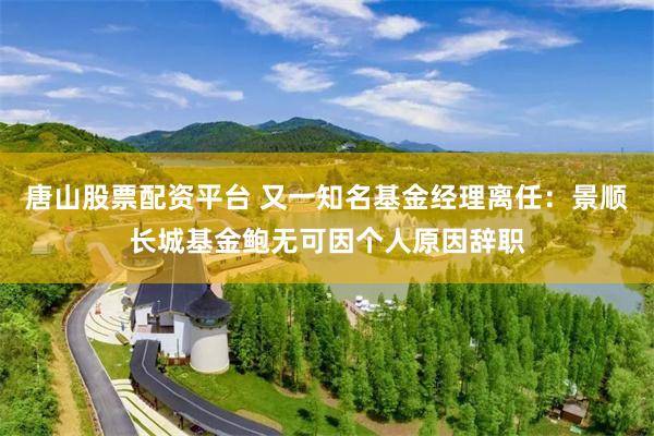 唐山股票配资平台 又一知名基金经理离任：景顺长城基金鲍无可因个人原因辞职